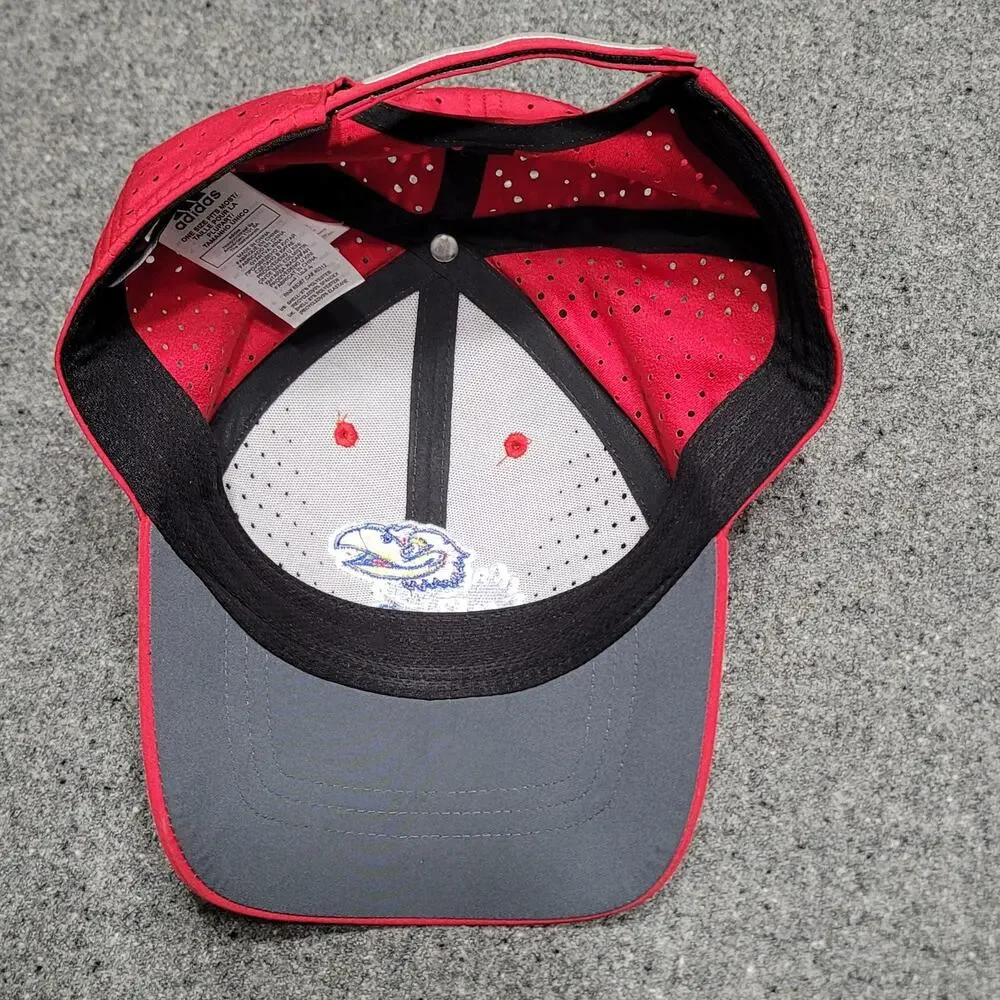 Kansas Jayhawks Hat Baseball Cap Mens Red Performance Perforated Collegiate